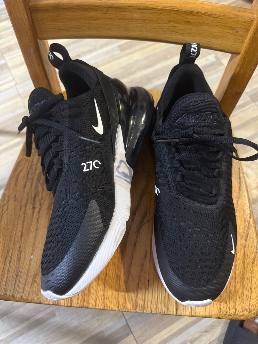 Nike Black and White Air Max 270 Athletic Sneakers